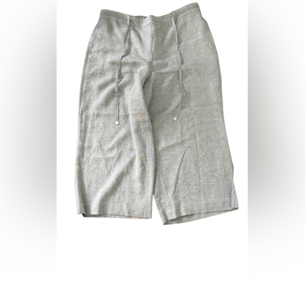 Lafayette 148 linen drawstring pants crop ankle length